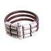 bracelet cuir et metal argente 69 euros