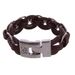 bracelet cuir et metal argente 102 euros