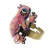 Bague grenouille rose profil