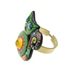 bague chat verte