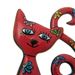 Broche chat rouge tête