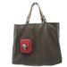 Sac baby cerise cuir marron poignees