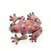 broche grenouille rose