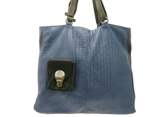 Sac baby cerise cuir bleu