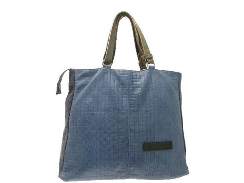 Sac baby cerise cuir damier bleu 