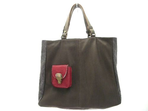 Sac baby cerise cuir marron poignees