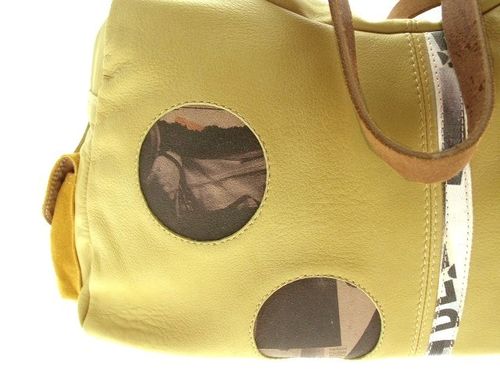 Sac alexandra cuir jaune détail