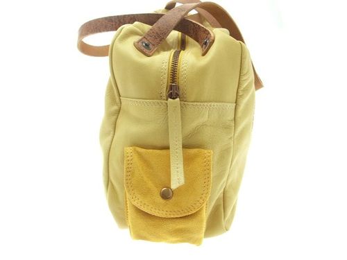 Sac alexandra cuir jaune profil