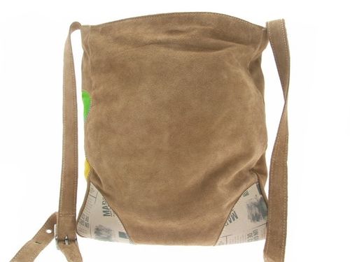 Sac elena daim camel ouvert