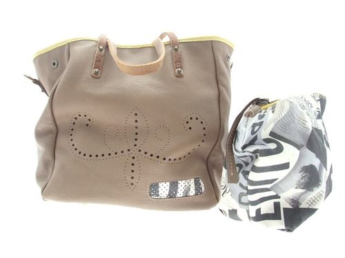 Sac laura cuir camel avec sa pochette