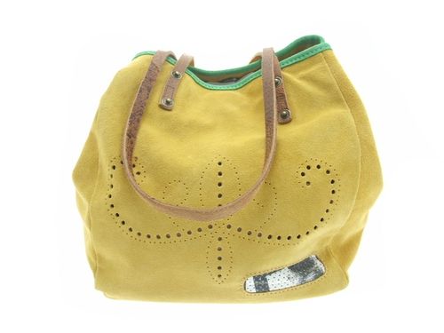 Sac laura cuir daim jaune 