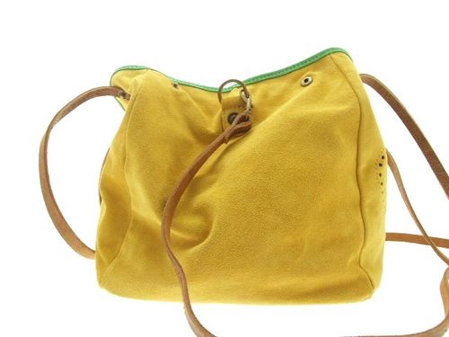 Sac laura cuir daim jaune profil