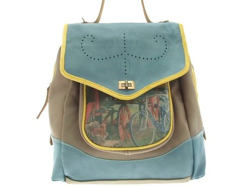 Sac pin cuir bleu 