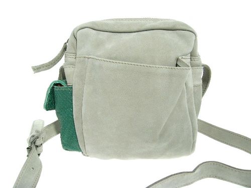 Sac petit vert et gris ouvert