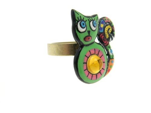 bague chat vert 33 euros