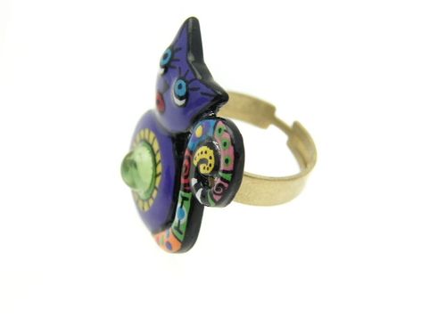 bague chat violet