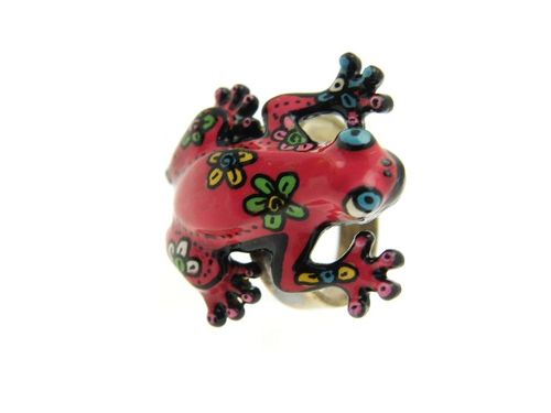 bague grenouille rouge