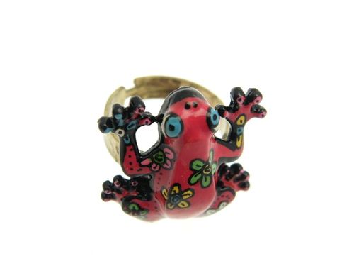 bague grenouille rouge 