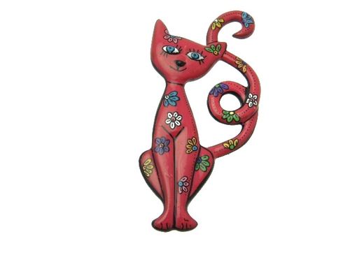 Broche chat rouge