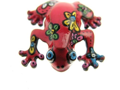 broche grenouille rouge