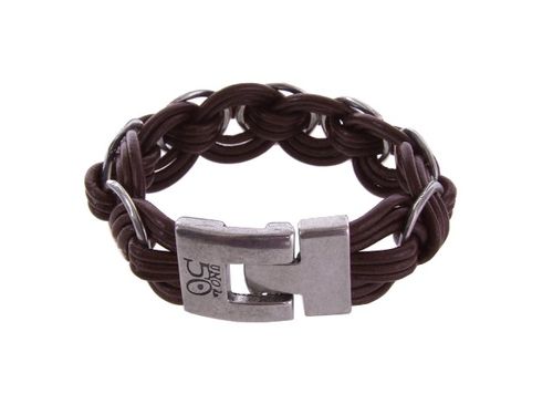 bracelet cuir et metal argente 102 euros