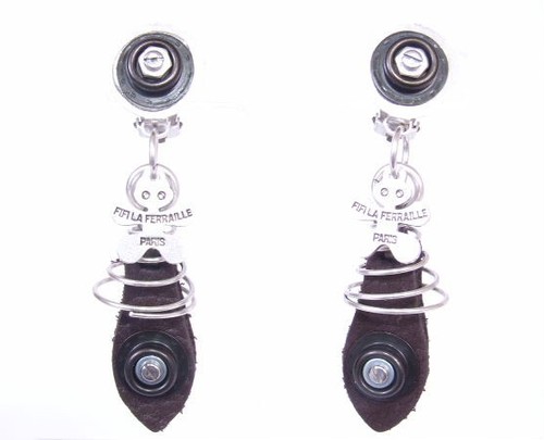 Boucles d'oreilles rascasse cuir Fifi la Ferraille 95 euros